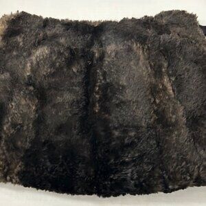 Exquisite Vintage Fur Muff - Dark Brown (Mink?) with Zipper Compartment